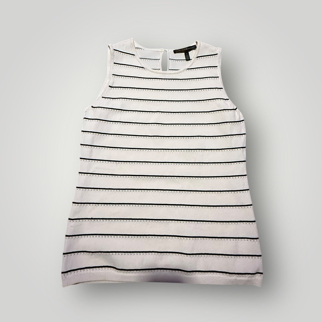 White House Black Market Sleeveless Textured Stripe Top Size Small